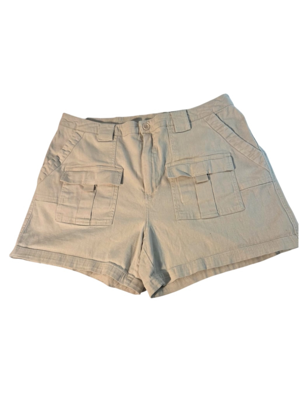 Orange Kiss Women’s 2X Cargo Utility Shorts Tan Khaki